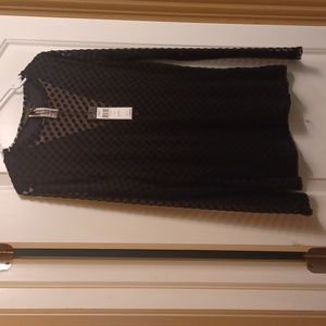 BCBG Max Azria Stretch Velvet lace Top, Women's Large